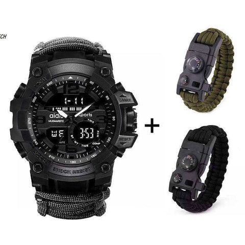 Image of LED Military Electronic Wristwatches with Compass 30M Waterproof