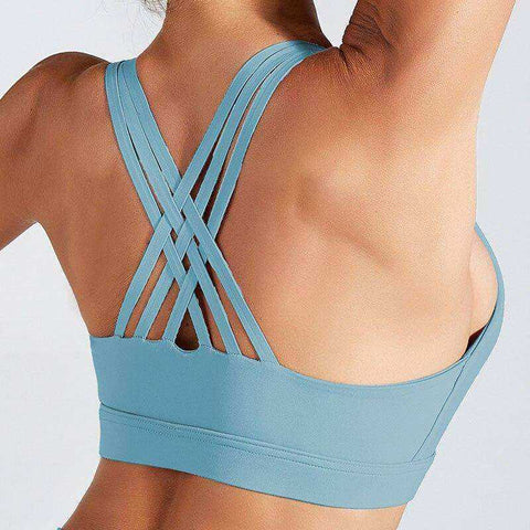 Image of Aesthetic Sports Bra With Cross Strap For Women