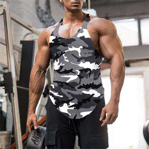 Image of Men's Bodybuilding Tank Tops Gym Sleeveless Vest Shirts Plus Size