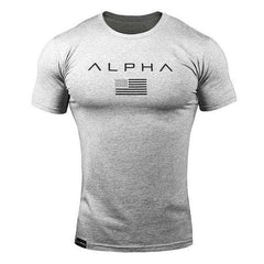 Sports Fitness Fashion Letter Printing Men's Short Sleeve T-shirt