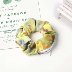 New Velvet Tencel Zipper Pocket Hairband Elastic  Accessories