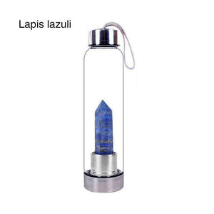 Natural Quartz Gemstone Glass Water Bottle