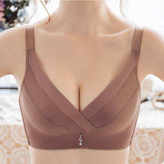 Women Sexy Push Up Lingerie Wire Free Bras Wide Straps Underwear