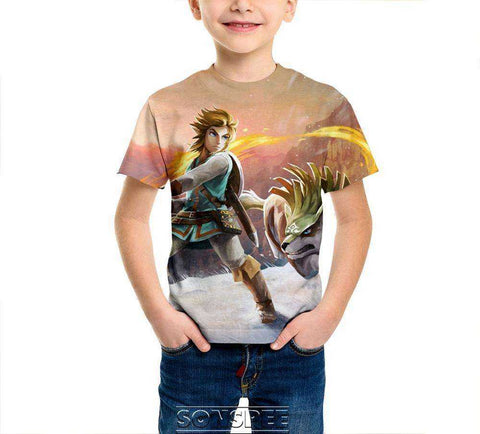 Image of Legend of Zelda Breath of the Wild Kids Casual T-shirts Short