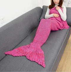 Soft All Seasons Knitted Mermaid Tail Blanket