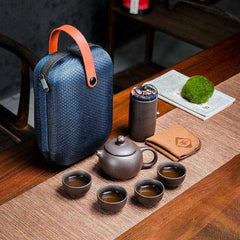 Purple Clay Kung Fu Teapot Cup Travel Set