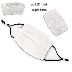 7 Colors Led Light Replaceable Carbon Filter Dust Face Mask