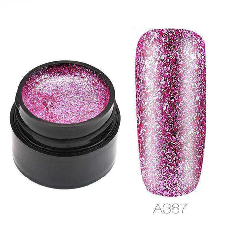 Image of Hybrid Varnishes Gel Nail Polish Set Glitter Platinum Nails Art