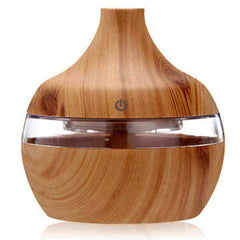 2020 Aesthetic Led Usb Essential Aroma Oil Diffuser Ultrasonic Wood Grain Air Humidifier