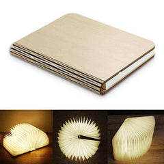 Foldable Magnetic Wooden Book LED Light Lamp