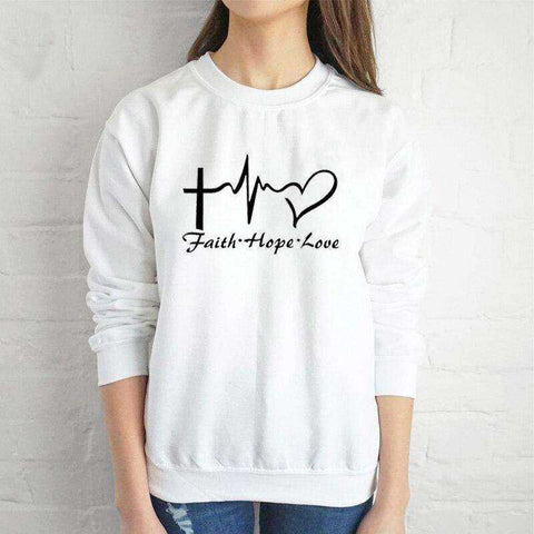 Image of Faith Hope & Love Letter Christian Sweatshirt