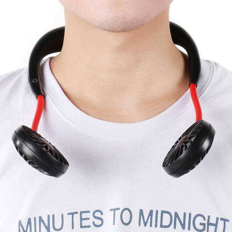 Unique Portable Neckband Headphone Cooling Fan