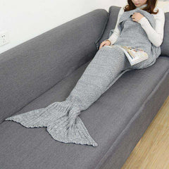 Soft All Seasons Knitted Mermaid Tail Blanket