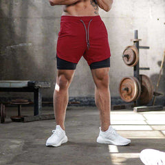 Camo Double-deck Quick Dry Fitness Workout Jogging Running Sport Shorts