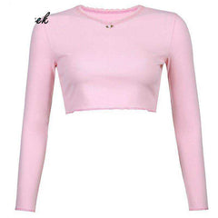 Rib Knitted Skinny Tie Dye Print Streetwear Ruffle Crop Top T-Shirt Women