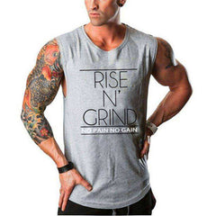 Rise N Grind No Pain No Gain Aesthetic Bodybuilding Stringer Tank Top Apparel