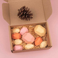 Children's Wooden Colored Stone Jenga Building Block Educational Toy