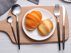 Stainless Steel Black Gold Fork Knife Spoon Tableware Set