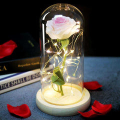 Red Rose In A Glass Dome With LED Light