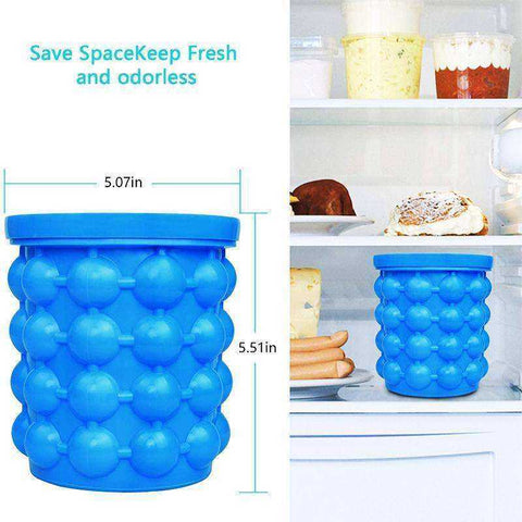 Image of Portable Space Saving Ice Cube Maker Tray Cylinder