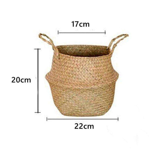 Image of Handmade Seagrass Plant Pot Basket