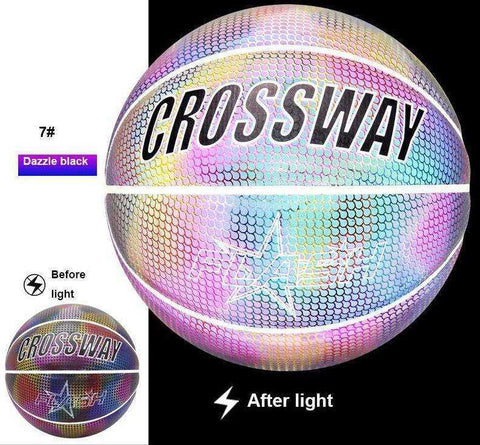 Image of Holographic Reflective Wear-Resistant Luminous Night Basketball Ball