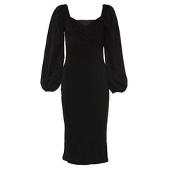 2021 Elegant Women V Neck Off Shoulder Bodycon Dress