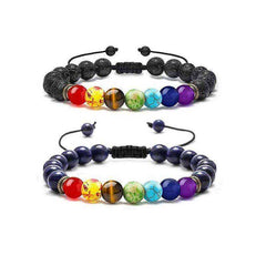 7 Chakra Awakening Healing Lavastone Crystal Bracelet
