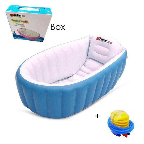 Image of Portable Inflatable Baby Bath Tub Cushion Warm With Air Pump