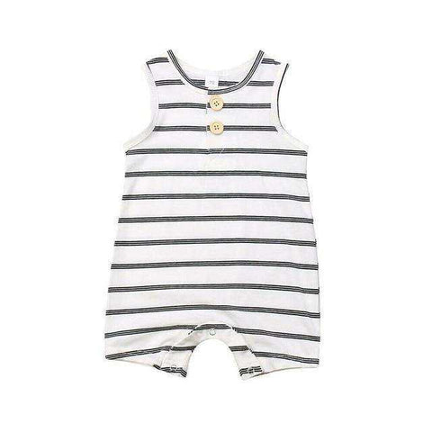 Image of Summer Newborn Infant Baby Boy Girl Sleeveless Striped Romper Clothes