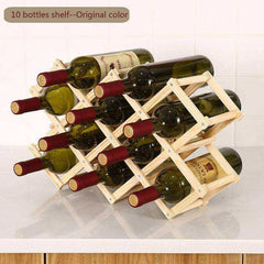 Folding Wooden Wine Bottle Rack Holder Display Shelf