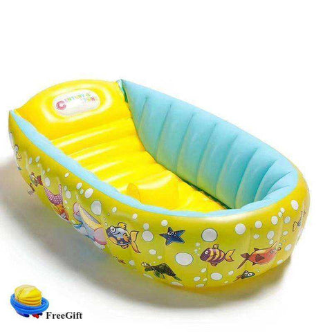 Image of Portable Inflatable Baby Bath Tub Cushion Warm With Air Pump