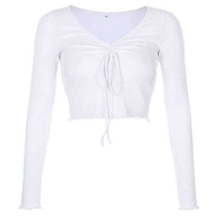 Knitted T-shirts Long Sleeve Aesthetics Tops