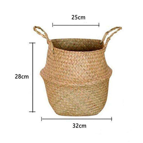 Image of Handmade Seagrass Plant Pot Basket