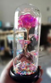 Red Rose In A Glass Dome With LED Light
