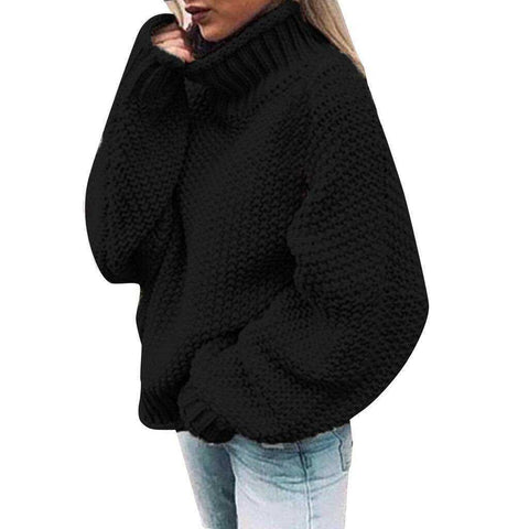 Image of Knitted Turtleneck Women Sweater