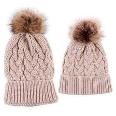 Mother Daughter Warm Knitted Hat