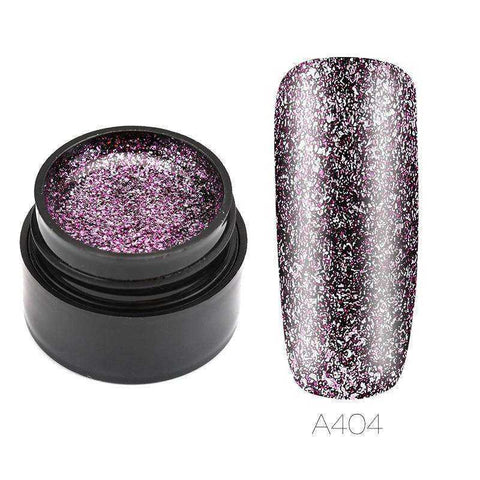 Image of Hybrid Varnishes Gel Nail Polish Set Glitter Platinum Nails Art