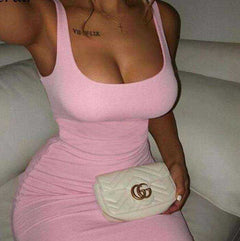 Spaghetti Strap Sexy Bodycon Elegant Sleeveless Mini Short Dress