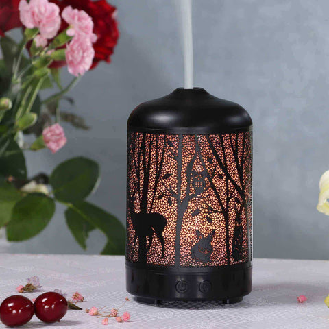 Image of 100ml Ultrasonic Air Humidifier Forest Deer 7 Color LED Aroma Diffuser