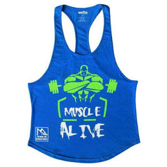 MUSCLE ALIVE Fitness Tank Top Men Bodybuilding Sleeveless