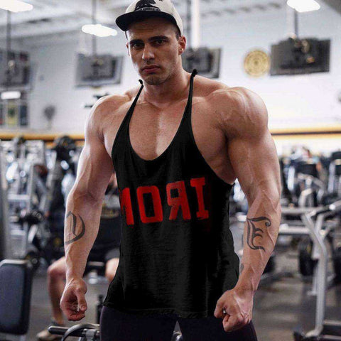 Image of Men's Athletic Printed Gym Workout Bodybuilding Tank Tops Stringer