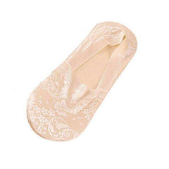 1/2 Pairs Women Girls Lace Flower Short Socks Anti-skid Invisible Ankle Sock Slippers