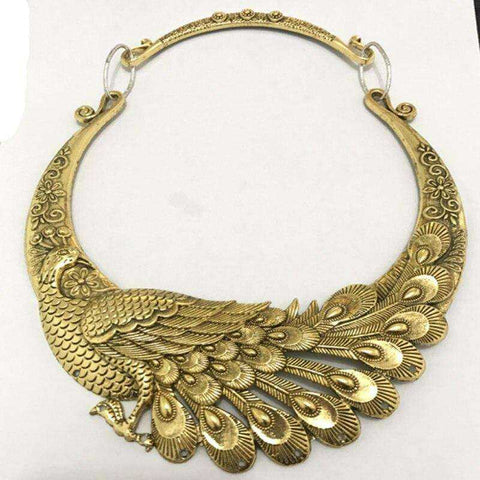 Image of Retro Carved Peacock Collar