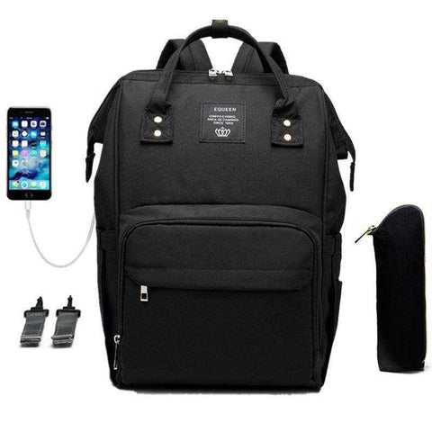 Image of USB Diaper Bag Baby Care Large Capacity Maternity Waterproof Backpack