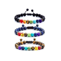 7 Chakra Awakening Healing Lavastone Crystal Bracelet