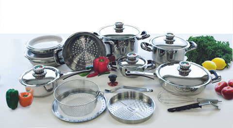 Image of 22 Piece Nutri Stahl Surgical Stainless Gourmet Cooking Set