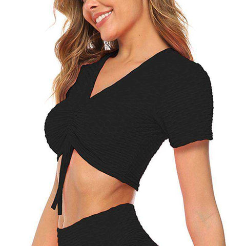 Image of Aesthetic Sports Tops & Bottoms Fitness Clothing Sets Straps Skinny Slim Yoga Apparel