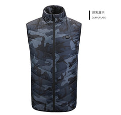 USB Electric Heated Vest Cotton Coat Camping Hiking Thermal Warmer Jacket