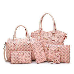 Women's Fashion Leather Bags 6 Piece Set Designer
